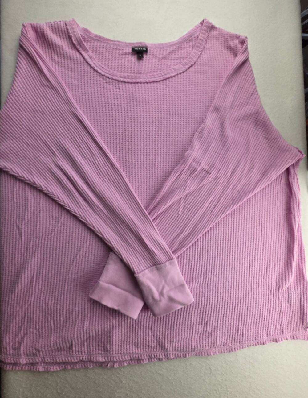 Torrid Pink Waffle Knit Sweater Size 6